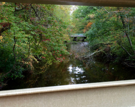 view of the wood river from the bridge